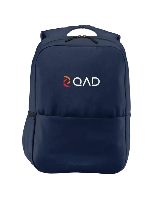 Access Square Laptop River Blue Navy Backpack w/QAD Logo