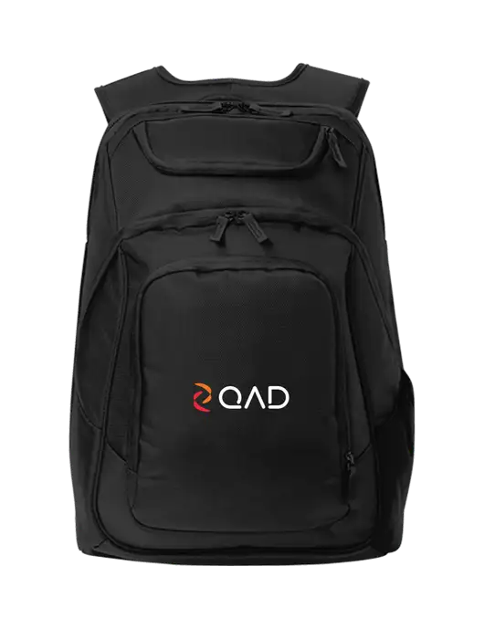 Executive Black Laptop Backpack w/QAD Logo