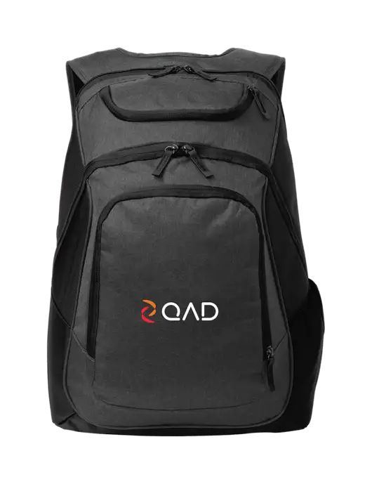 Executive Graphite Heather/Black Laptop Backpack w/QAD Logo