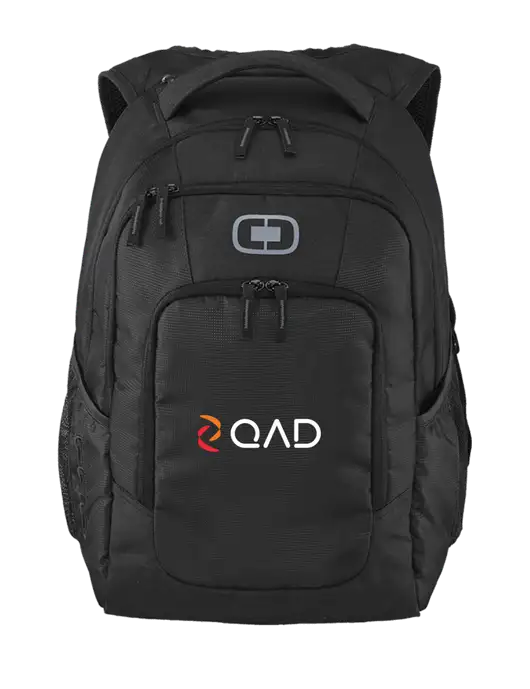 OGIO Black Logan Laptop Backpack
 w/QAD Logo