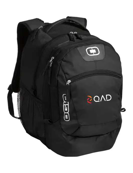 OGIO Black Rogue Pack
 w/QAD Logo
