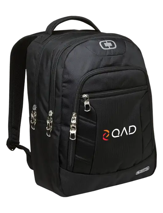 OGIO Black/Silver Colton Laptop Backpack
 w/QAD Logo