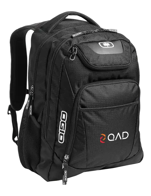 OGIO Black/Silver Excelsior Laptop Backpack w/QAD Logo