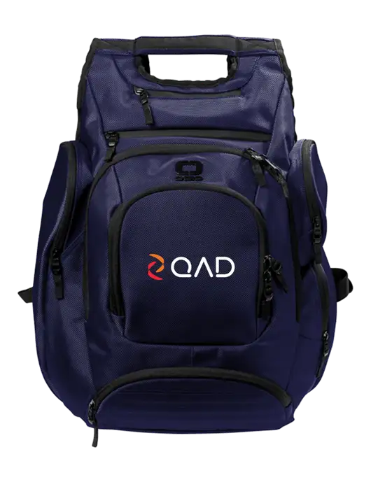 OGIO Navy Metro Ballistic Laptop Backpack w/QAD Logo