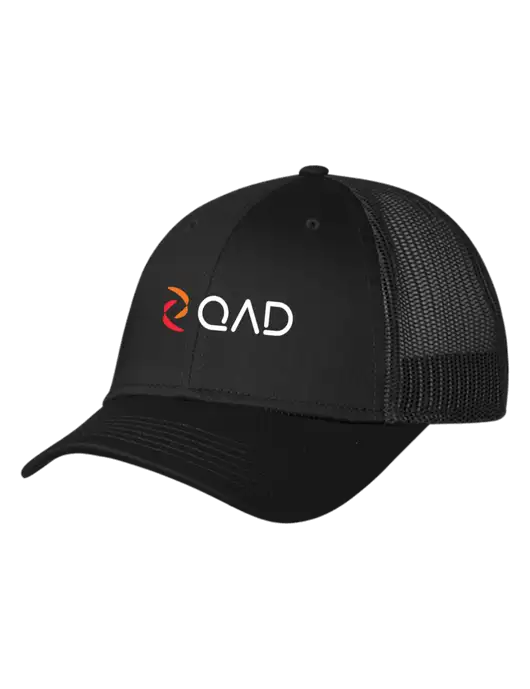 Black Mesh Trucker Cap Snap Back w/QAD Logo