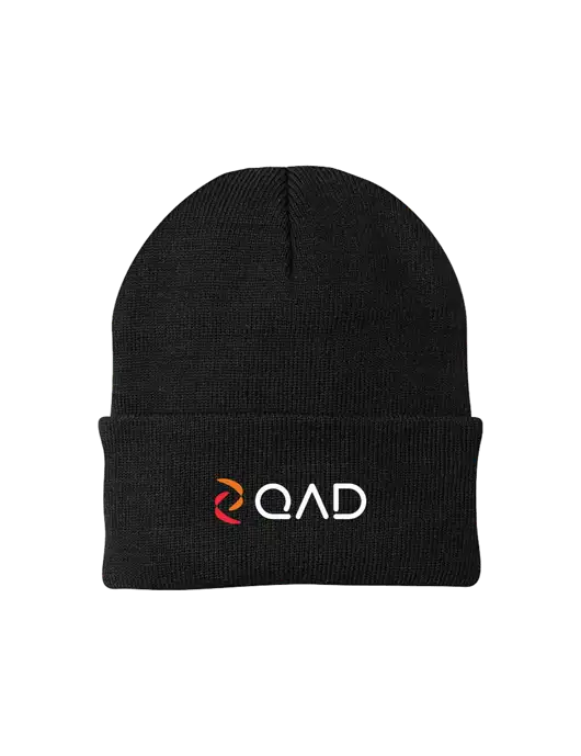Black Knit Cap w/QAD Logo