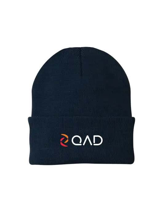 Navy Knit Cap w/QAD Logo