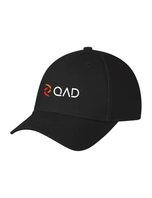 Black Structured Cap Hook & Loop w/QAD Logo