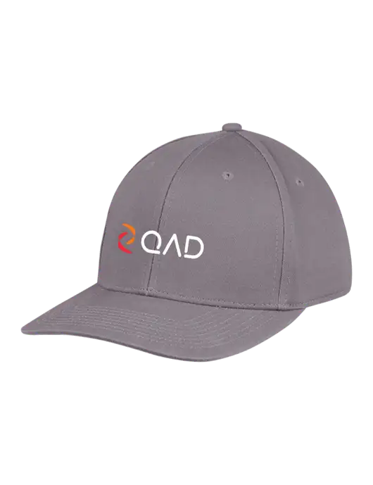 Premium Modern Structured Twill Charcoal Snapback Cap w/QAD Logo