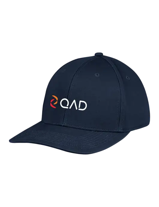Premium Modern Structured Twill Navy Snapback Cap w/QAD Logo