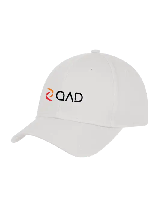 White Structured Cap Hook & Loop w/QAD Logo