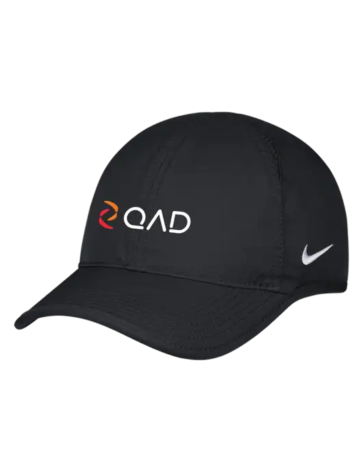 Nike Black Featherlight Cap w/QAD Logo