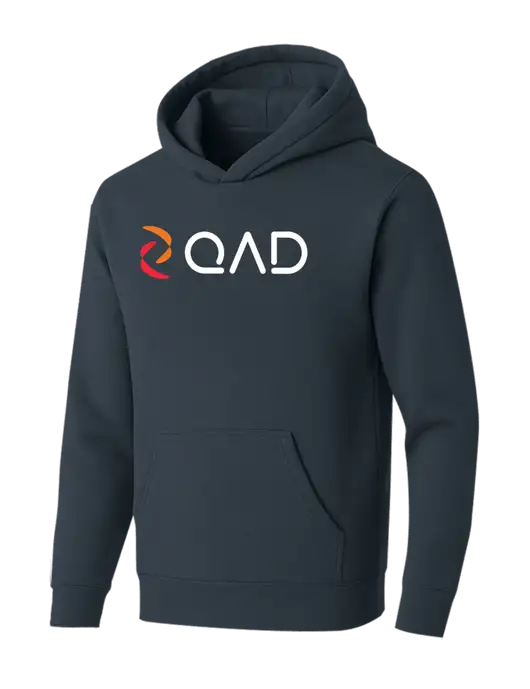 BELLA+CANVAS Dark Grey Sponge Fleece Pullover Hoodie w/QAD Logo