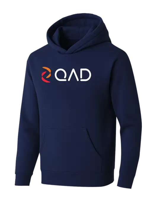 BELLA+CANVAS Navy Sponge Fleece Pullover Hoodie w/QAD Logo