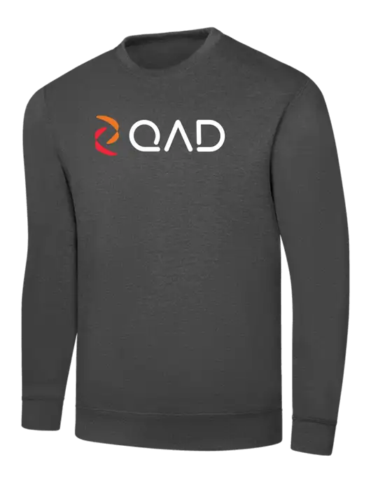 Charcoal 7.8 oz Ring Spun Crew Sweatshirt w/QAD Logo