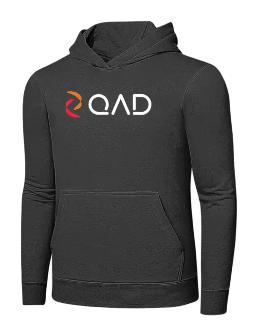 Charcoal 7.8 oz Ring Spun Hooded Sweatshirt w/QAD Logo