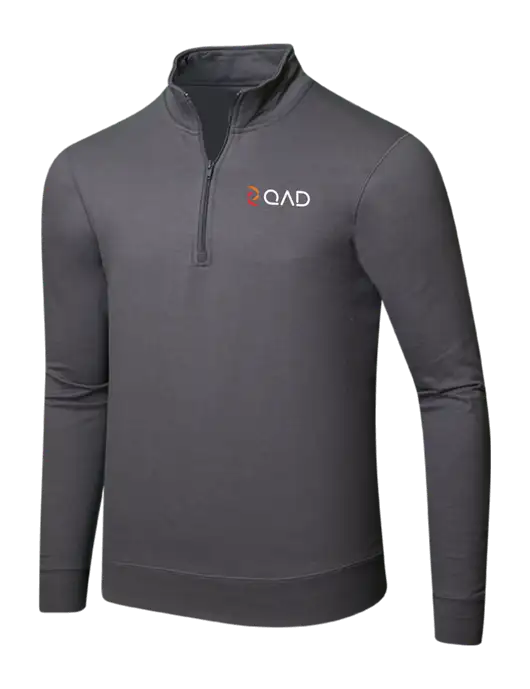 Charcoal 8.5 oz Ring Spun 1/4 Zip Pullover Sweatshirt w/QAD Logo