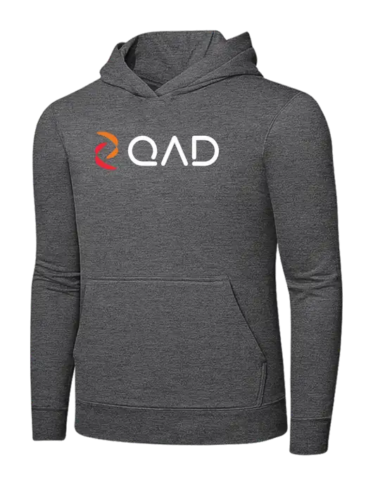 Graphite Heather 7.8. oz Ring Spun Hooded Sweatshirt w/QAD Logo