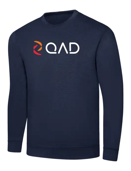 Navy 7.8 oz Ring Spun Crew Sweatshirt w/QAD Logo