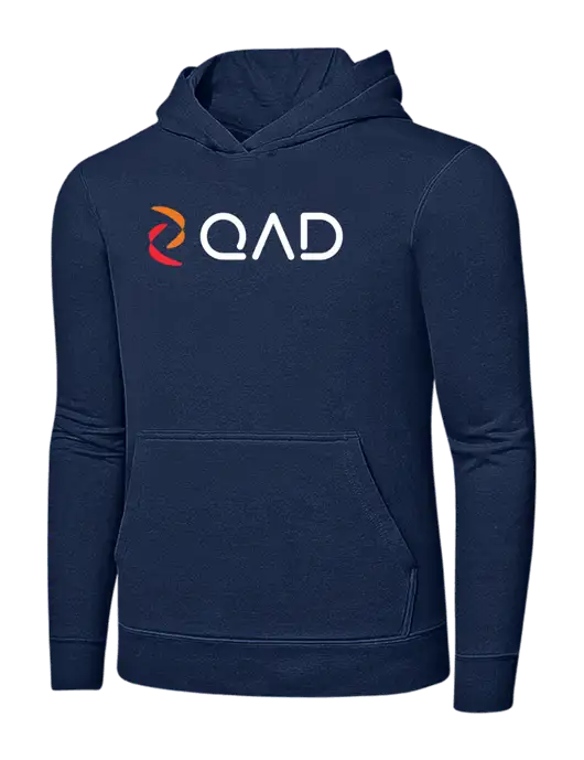 Navy 7.8 oz Ring Spun Hooded Sweatshirt w/QAD Logo