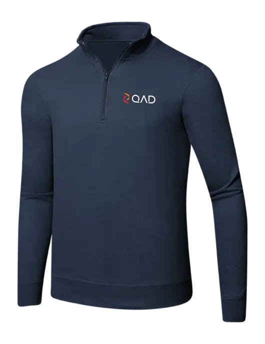 Team Navy 8.5 oz Ring Spun 1/4 Zip Pullover Sweatshirt w/QAD Logo