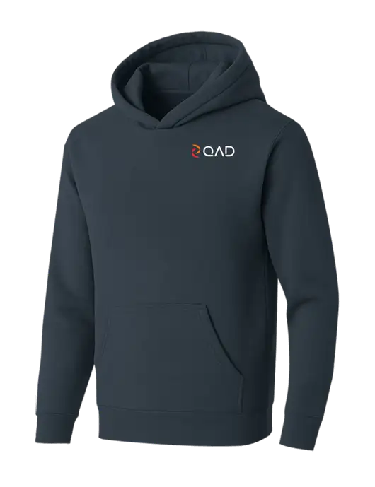 BELLA+CANVAS Dark Grey Sponge Fleece Pullover Hoodie w/QAD Logo