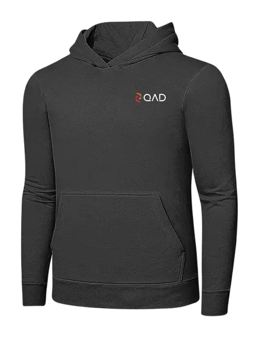 Charcoal 7.8 oz Ring Spun Hooded Sweatshirt w/QAD Logo