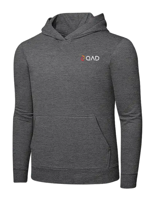 Graphite Heather 7.8. oz Ring Spun Hooded Sweatshirt w/QAD Logo