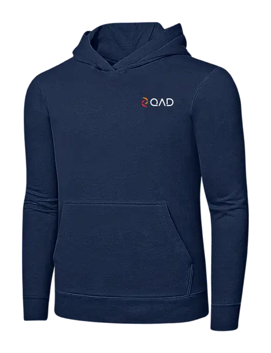 Navy 7.8 oz Ring Spun Hooded Sweatshirt w/QAD Logo