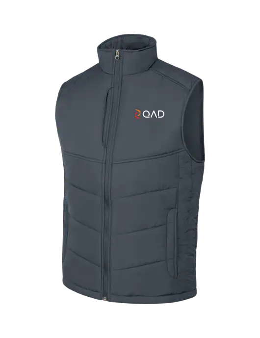 Dark Slate/Black Puffy Vest w/QAD Logo