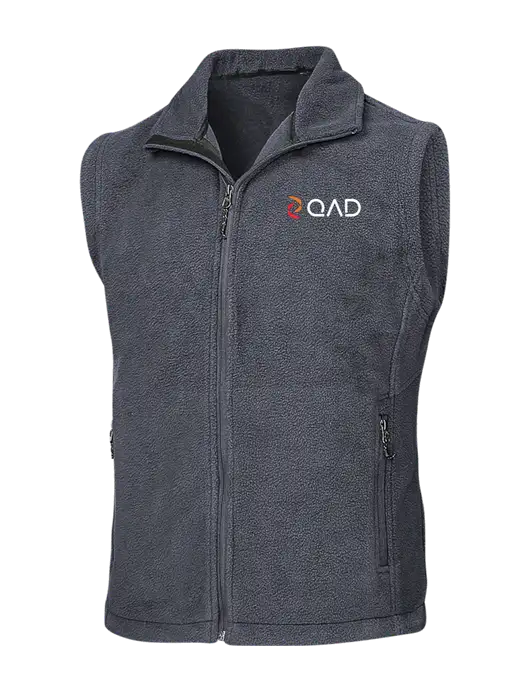 Dark Grey Fleece Vest w/QAD Logo