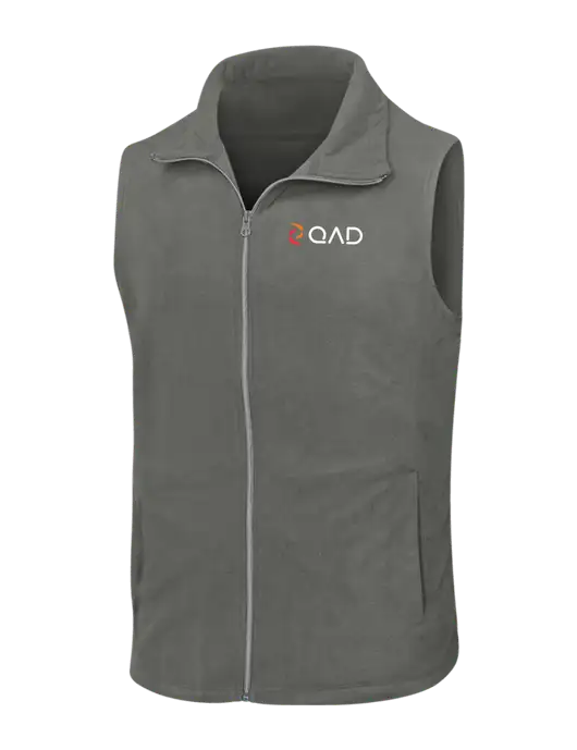 Medium Grey Microfleece Vest w/QAD Logo