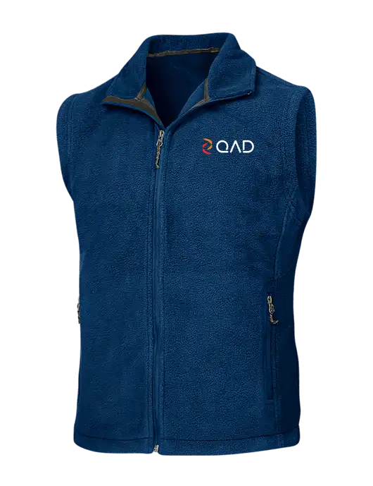 Navy Fleece Vest w/QAD Logo