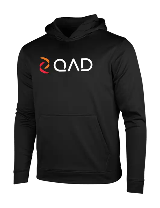 Black Fleece Sport-Wick Hooded Pullover w/QAD Logo