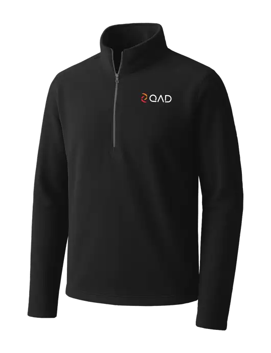 Black Microfleece 1/2 Zip Pullover w/QAD Logo