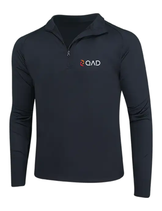 Black Sport Wick Stretch 1/4 Zip Pullover w/QAD Logo