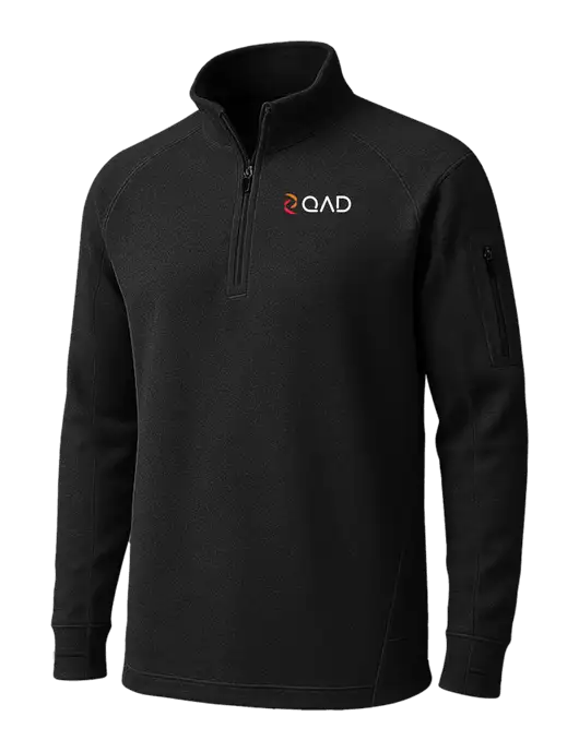 Black Tech Fleece 1/4 Zip Pullover w/QAD Logo