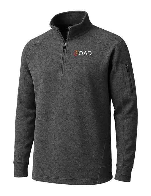 Graphite Heather Tech Fleece 1/4 Zip Pullover w/QAD Logo