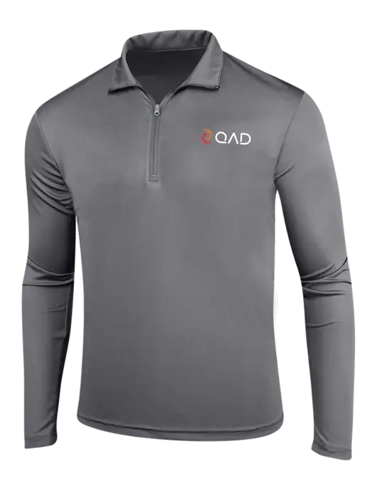 Medium Grey PosiCharge Competitor 1/4 Zip Pullover w/QAD Logo
