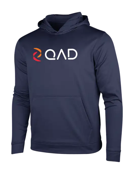 Navy Sport-Wick Fleece Hooded Pullover w/QAD Logo