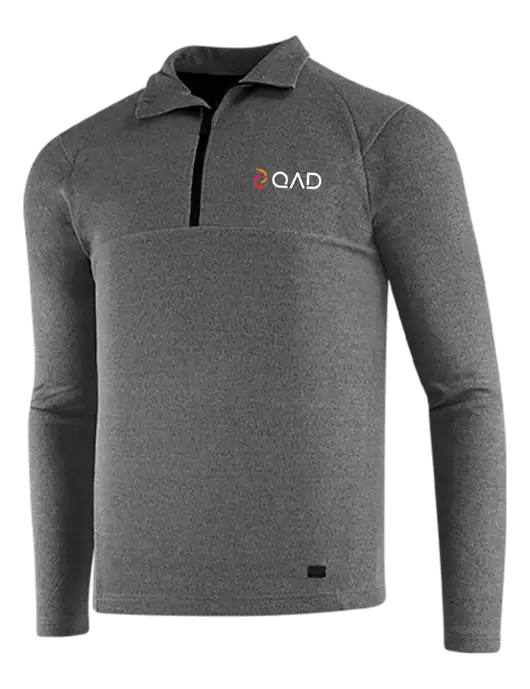 OGIO Dark Grey Heather Transition 1/4 Zip Pullover w/QAD Logo