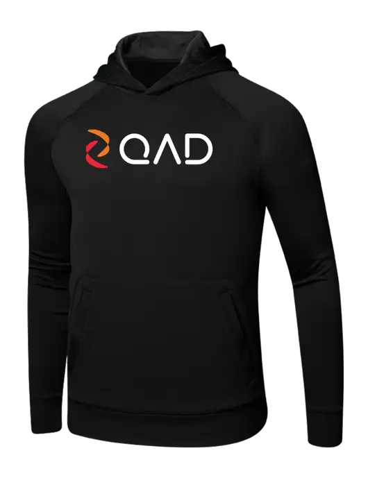 Tech Black Fleece Hooded Sweatshirt w/QAD Logo