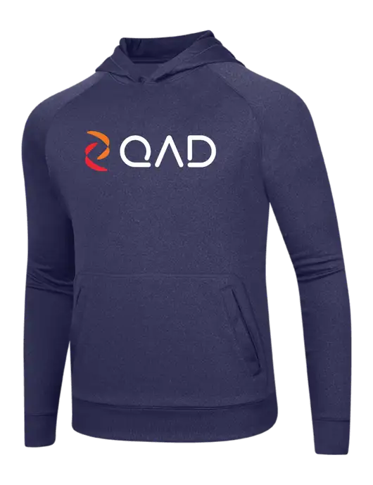 Tech True Navy Fleece Hooded Sweatshirt w/QAD Logo