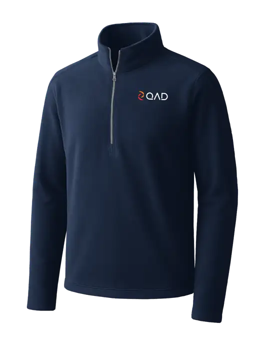 Navy Microfleece 1/2 Zip Pullover w/QAD Logo