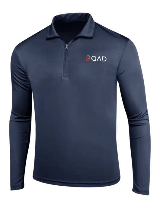 Navy PosiCharge Competitor 1/4 Zip Pullover w/QAD Logo