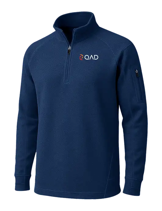 True Navy Tech Fleece 1/4 Zip Pullover w/QAD Logo