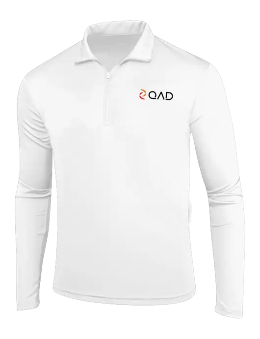 White PosiCharge Competitor 1/4 Zip Pullover w/QAD Logo