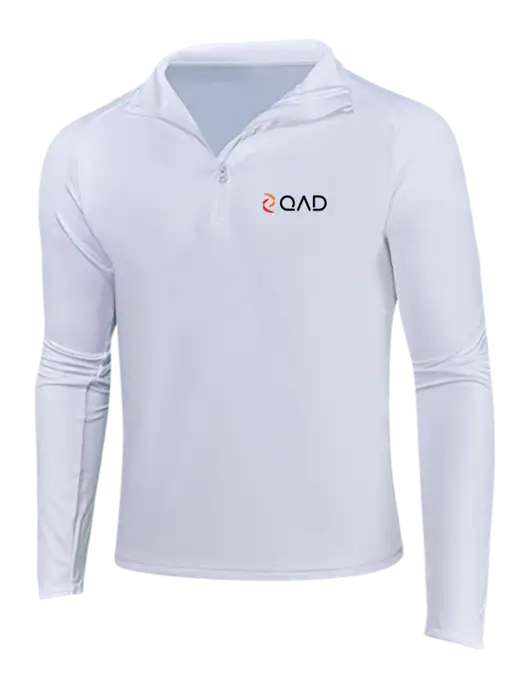 White Sport Wick Stretch 1/4 Zip Pullover w/QAD Logo