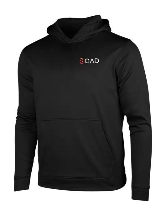 Black Fleece Sport-Wick Hooded Pullover w/QAD Logo
