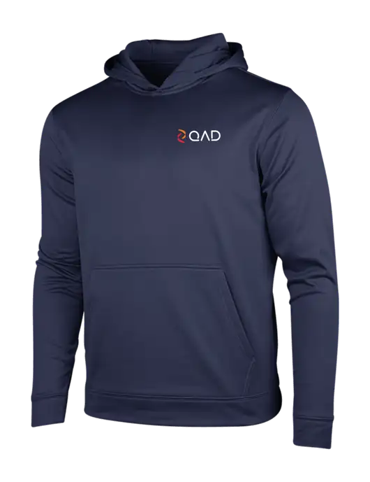 Navy Sport-Wick Fleece Hooded Pullover w/QAD Logo
